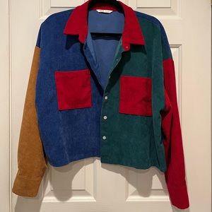 Corduroy Color-block Shacket